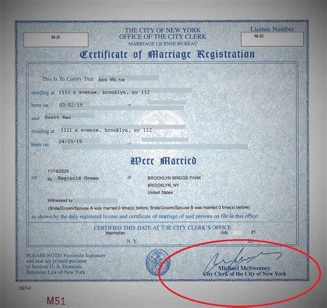 nyc city clerk exemplified copy marriage certificate.